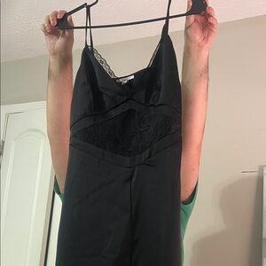 BAR III Elegant Black Lace Slip Dress